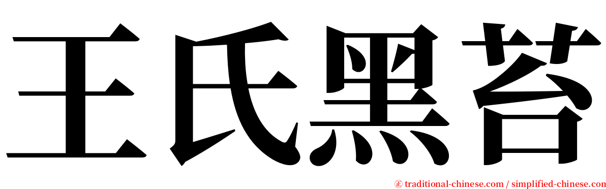 王氏黑苔 serif font