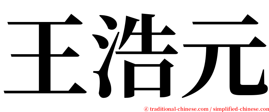 王浩元 serif font