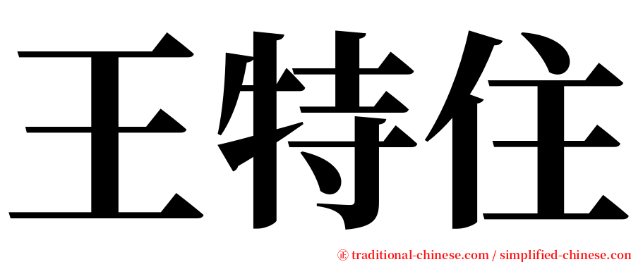 王特住 serif font