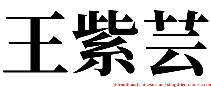 王紫芸 serif font