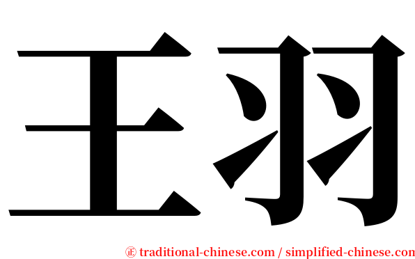 王羽 serif font