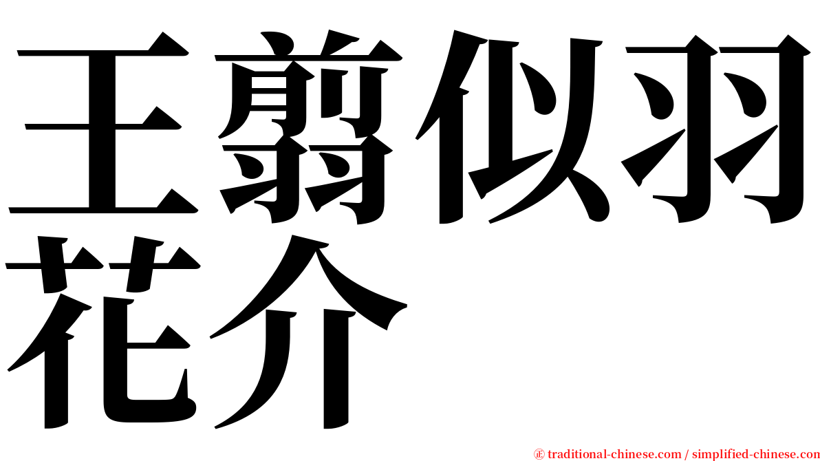 王翦似羽花介 serif font