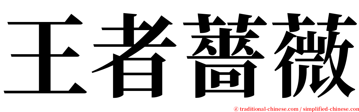 王者薔薇 serif font