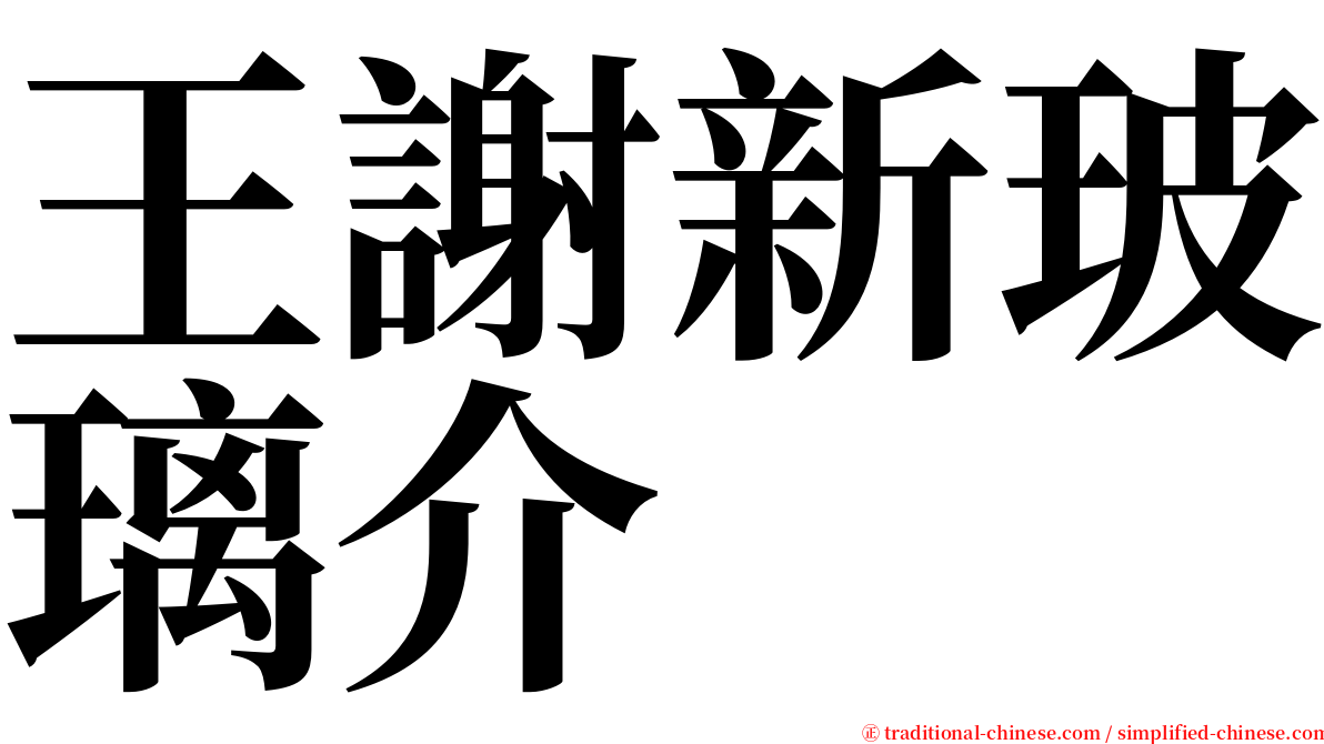 王謝新玻璃介 serif font