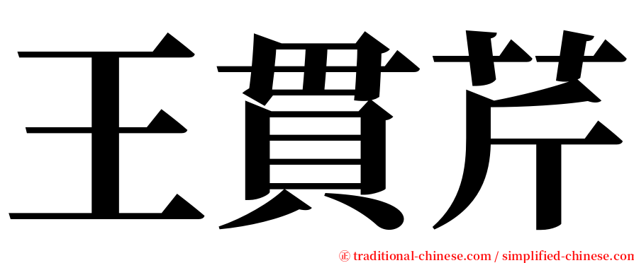 王貫芹 serif font