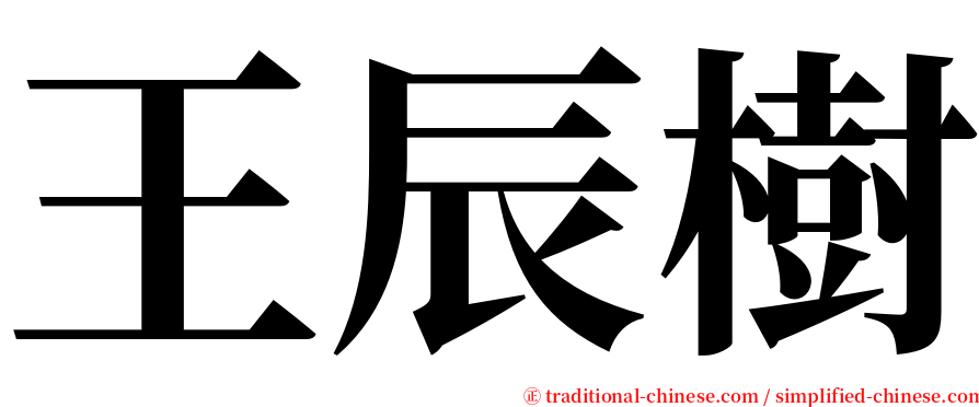 王辰樹 serif font