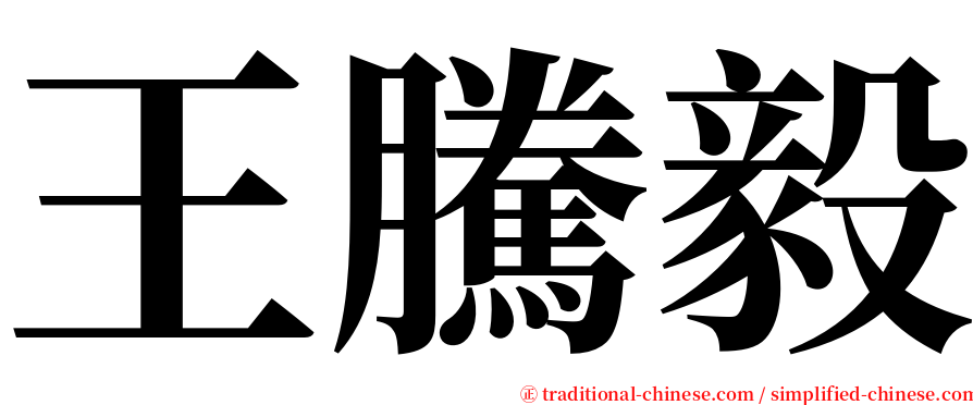 王騰毅 serif font