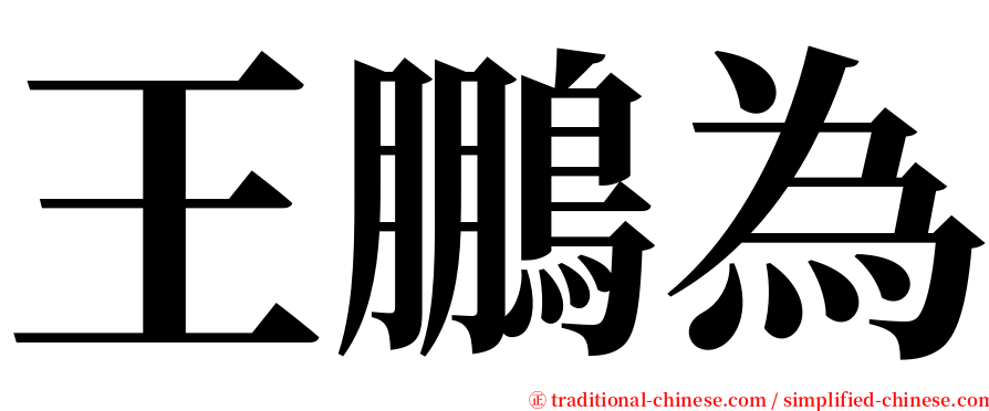 王鵬為 serif font