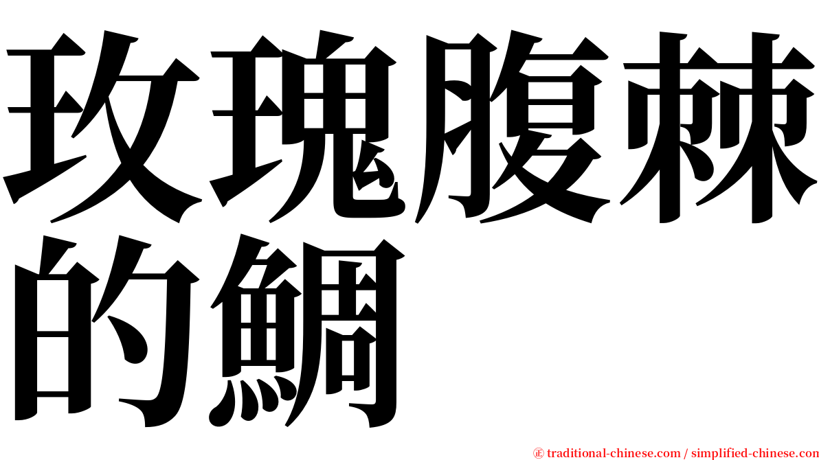 玫瑰腹棘的鯛 serif font