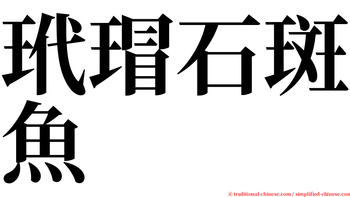 玳瑁石斑魚 serif font