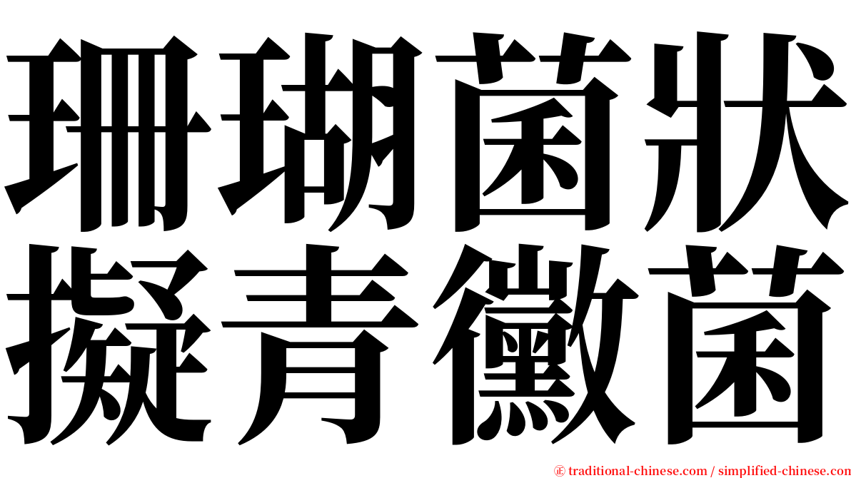 珊瑚菌狀擬青黴菌 serif font