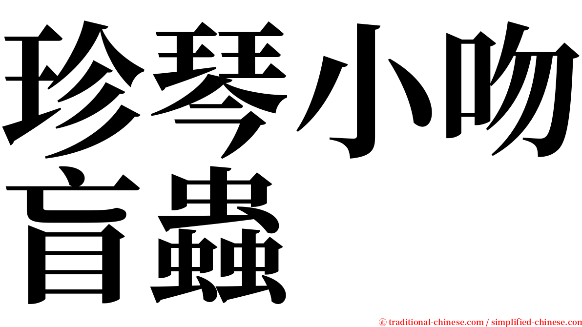 珍琴小吻盲蟲 serif font