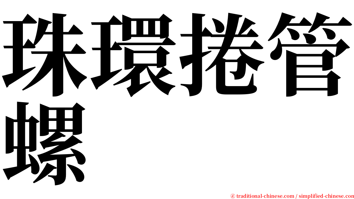 珠環捲管螺 serif font