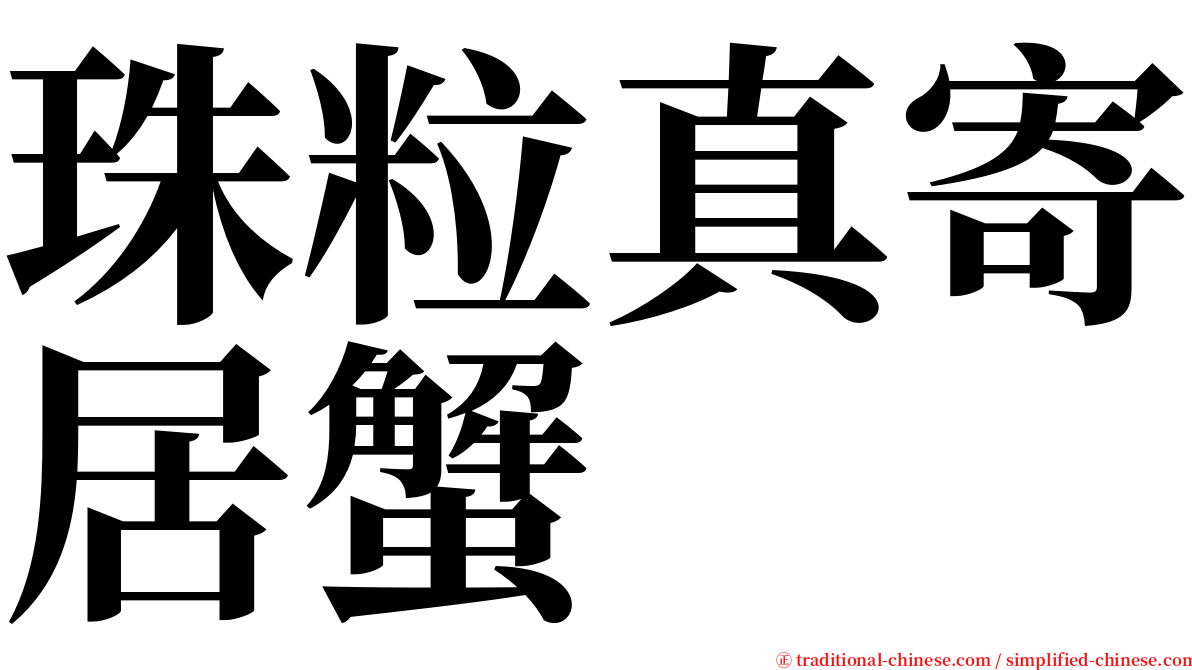 珠粒真寄居蟹 serif font