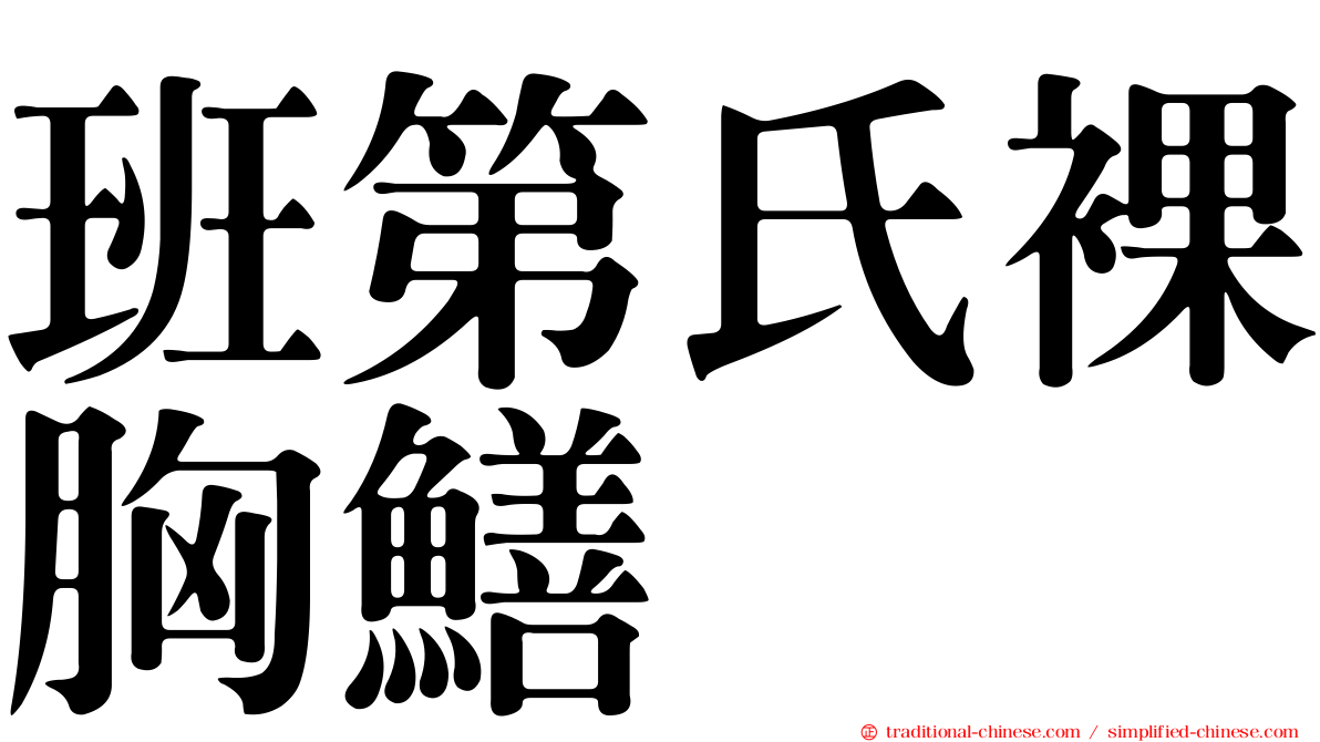 班第氏裸胸鱔