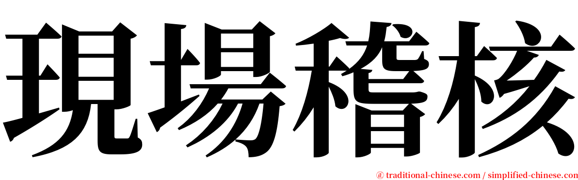 現場稽核 serif font