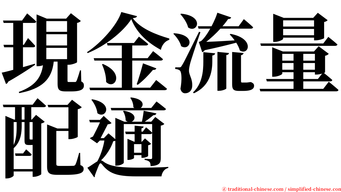 現金流量配適 serif font