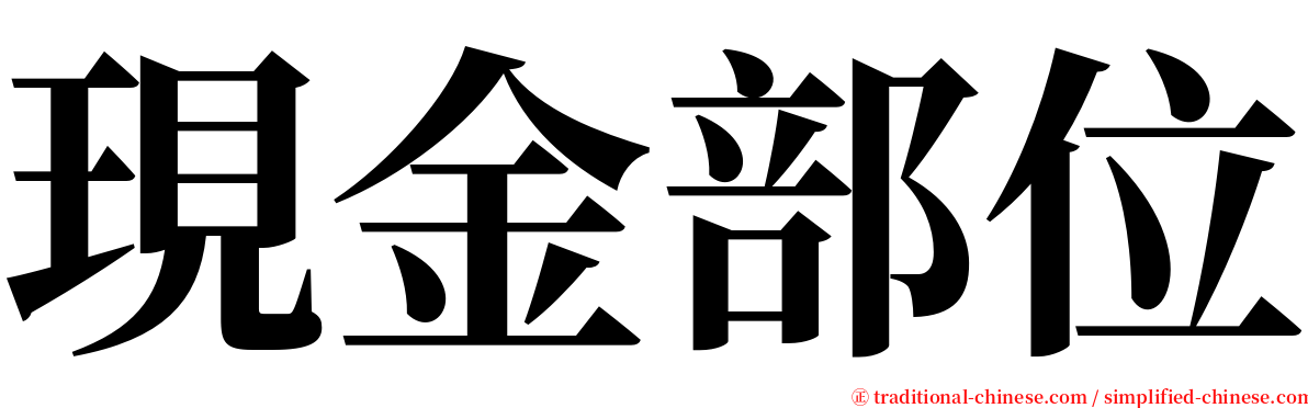 現金部位 serif font