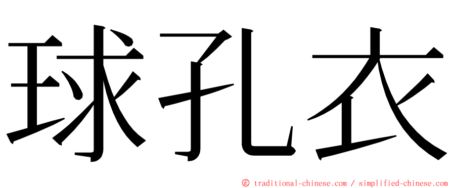 球孔衣 ming font