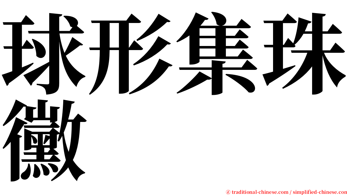 球形集珠黴 serif font