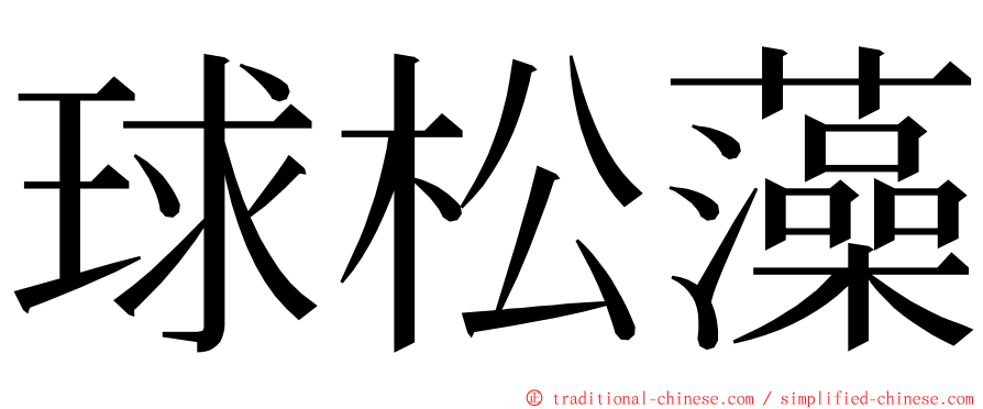 球松藻 ming font