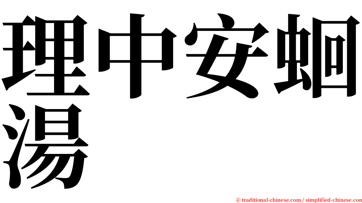 理中安蛔湯 serif font