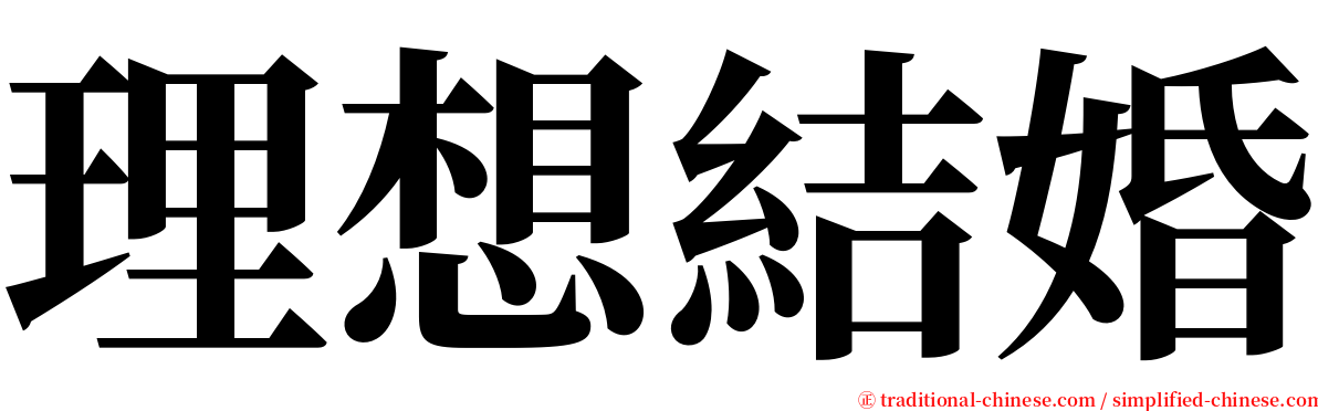 理想結婚 serif font