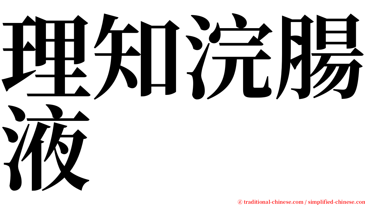 理知浣腸液 serif font