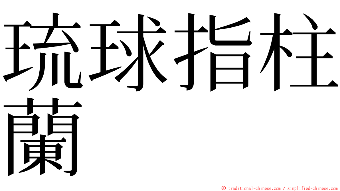 琉球指柱蘭 ming font