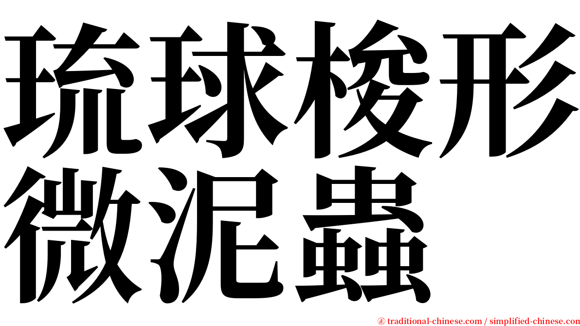 琉球梭形微泥蟲 serif font