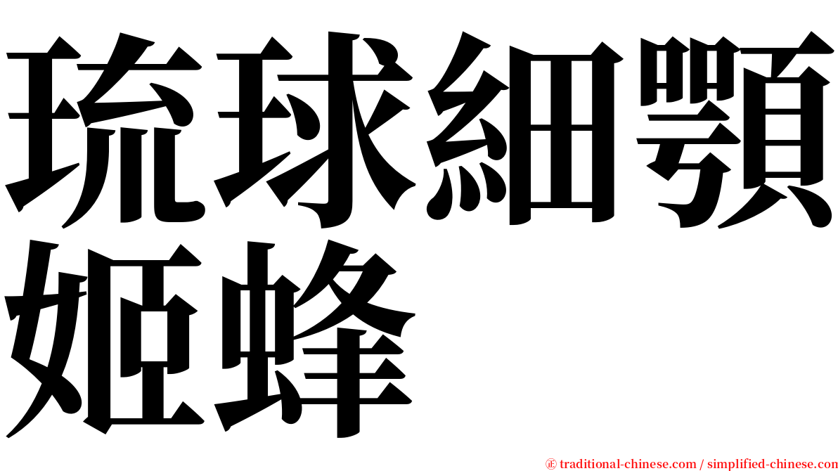 琉球細顎姬蜂 serif font