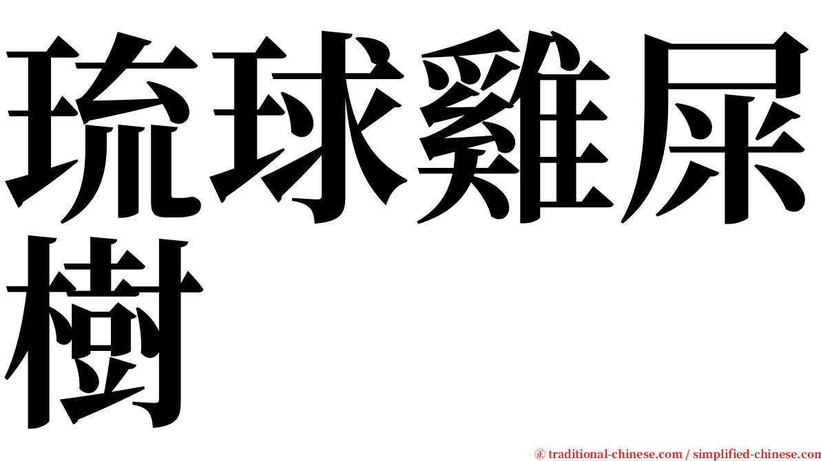 琉球雞屎樹 serif font