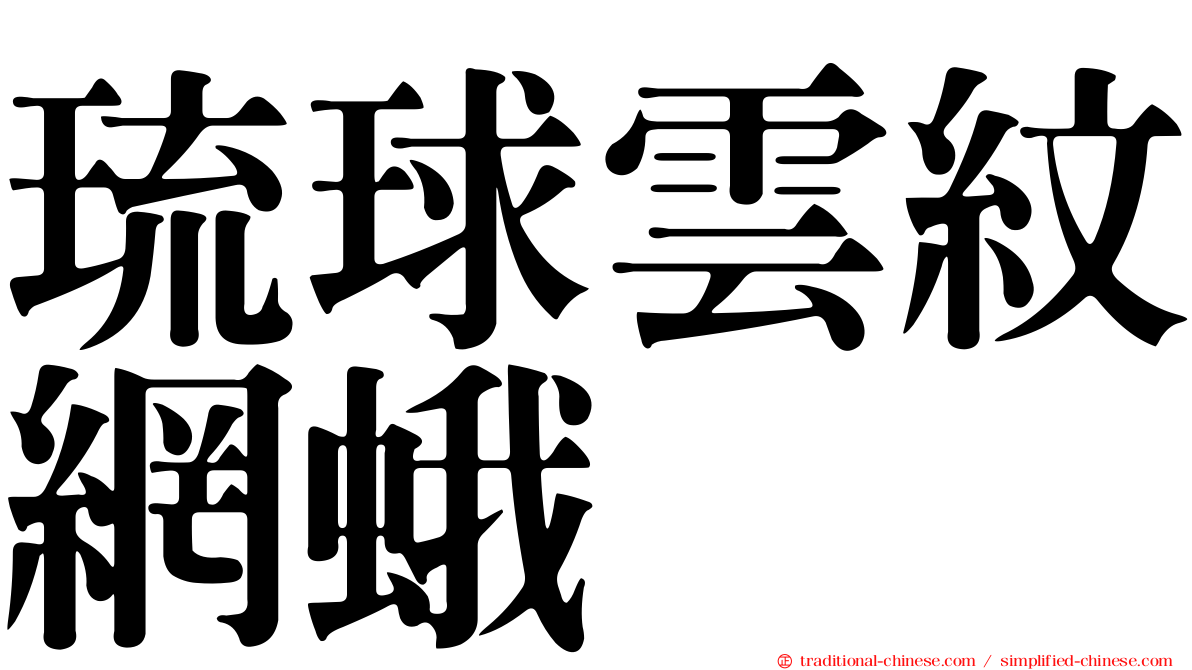 琉球雲紋網蛾