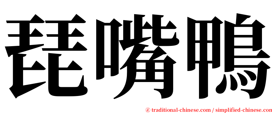 琵嘴鴨 serif font