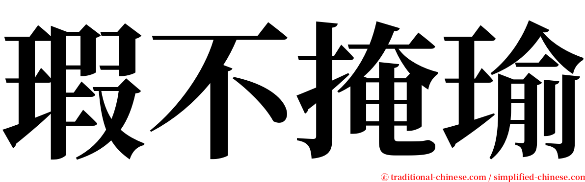 瑕不掩瑜 serif font