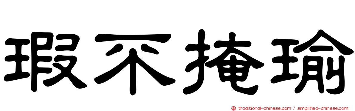 瑕不掩瑜