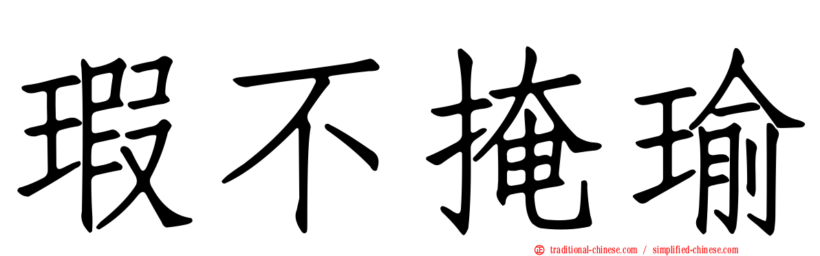 瑕不掩瑜