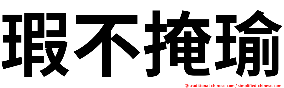 瑕不掩瑜