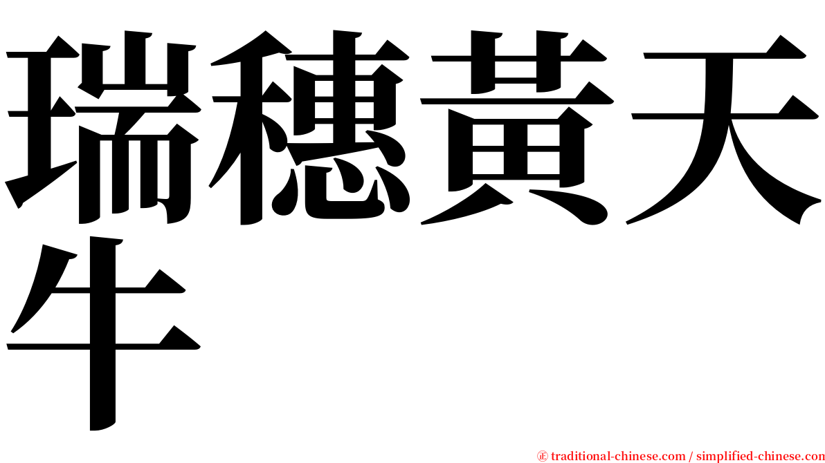 瑞穗黃天牛 serif font