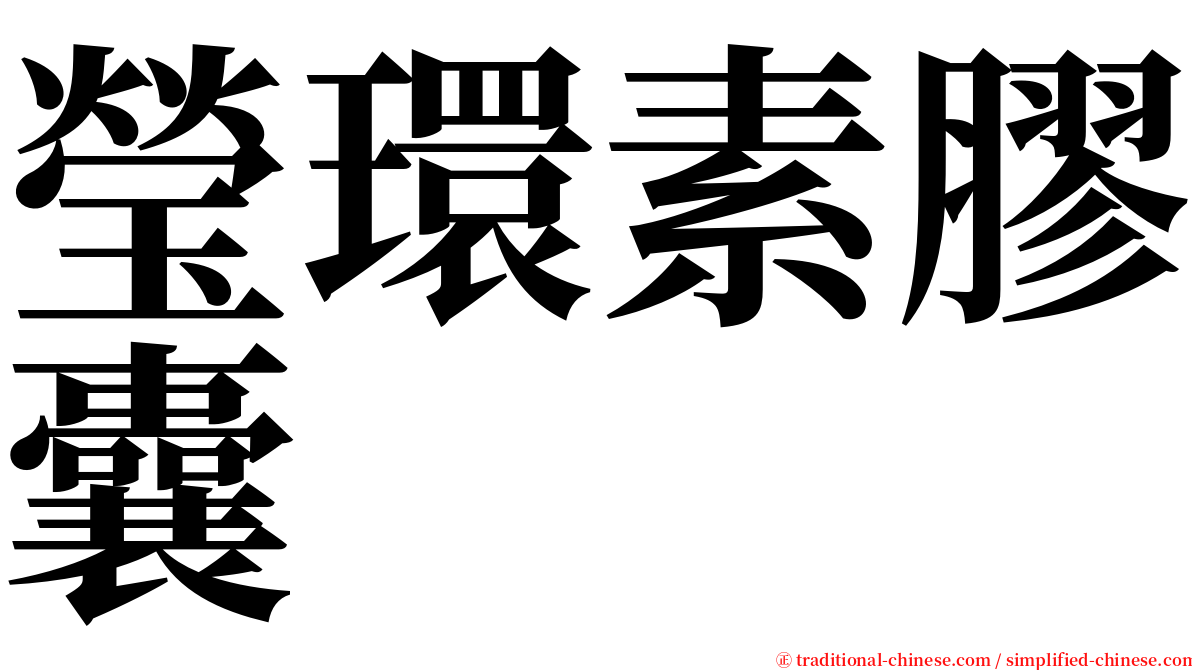 瑩環素膠囊 serif font