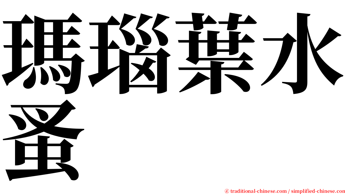 瑪瑙葉水蚤 serif font