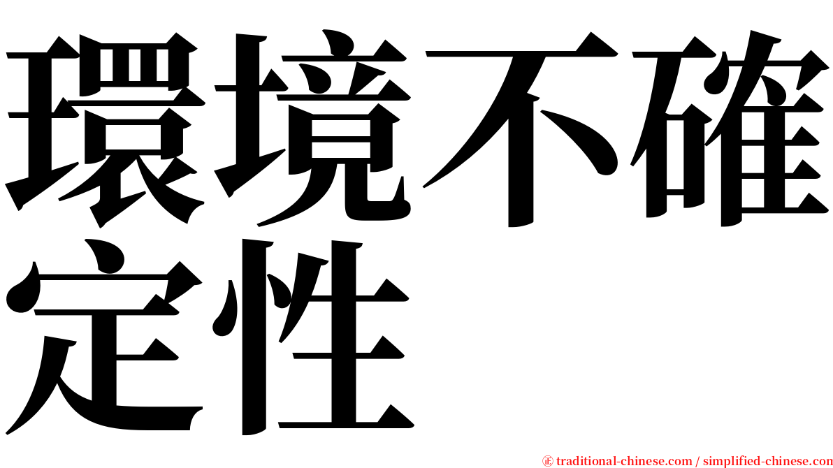 環境不確定性 serif font