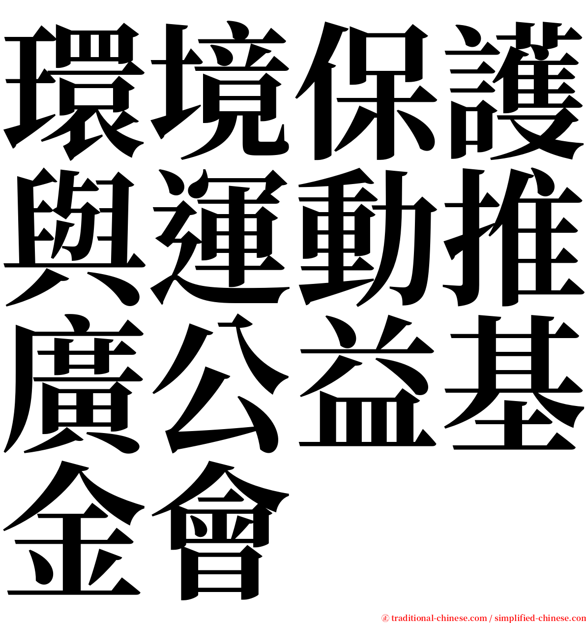 環境保護與運動推廣公益基金會 serif font