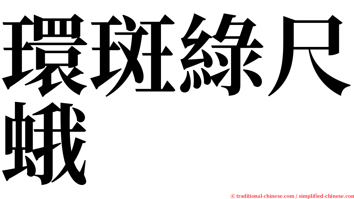 環斑綠尺蛾 serif font