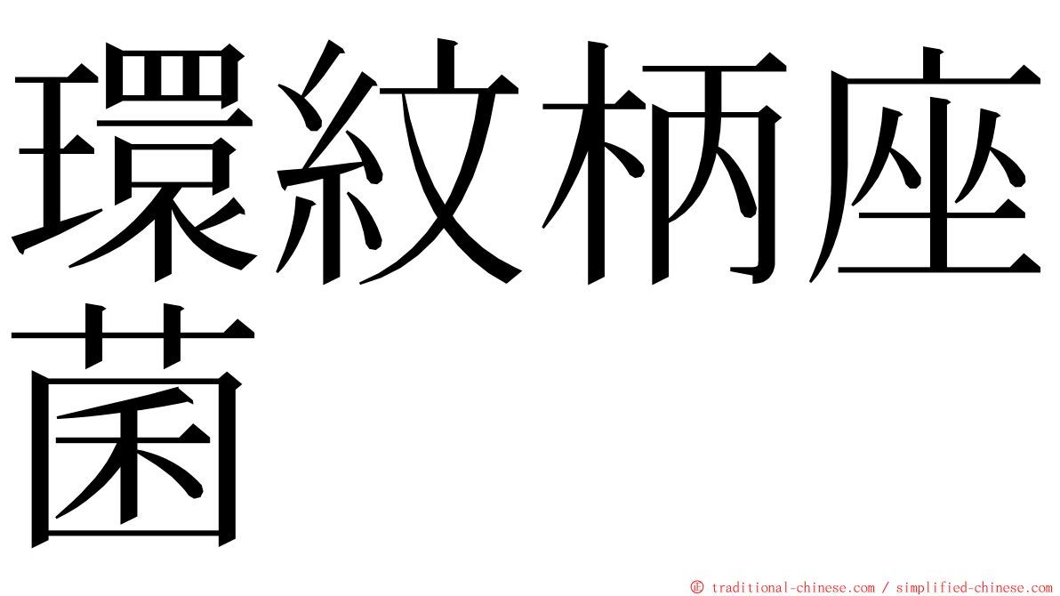 環紋柄座菌 ming font