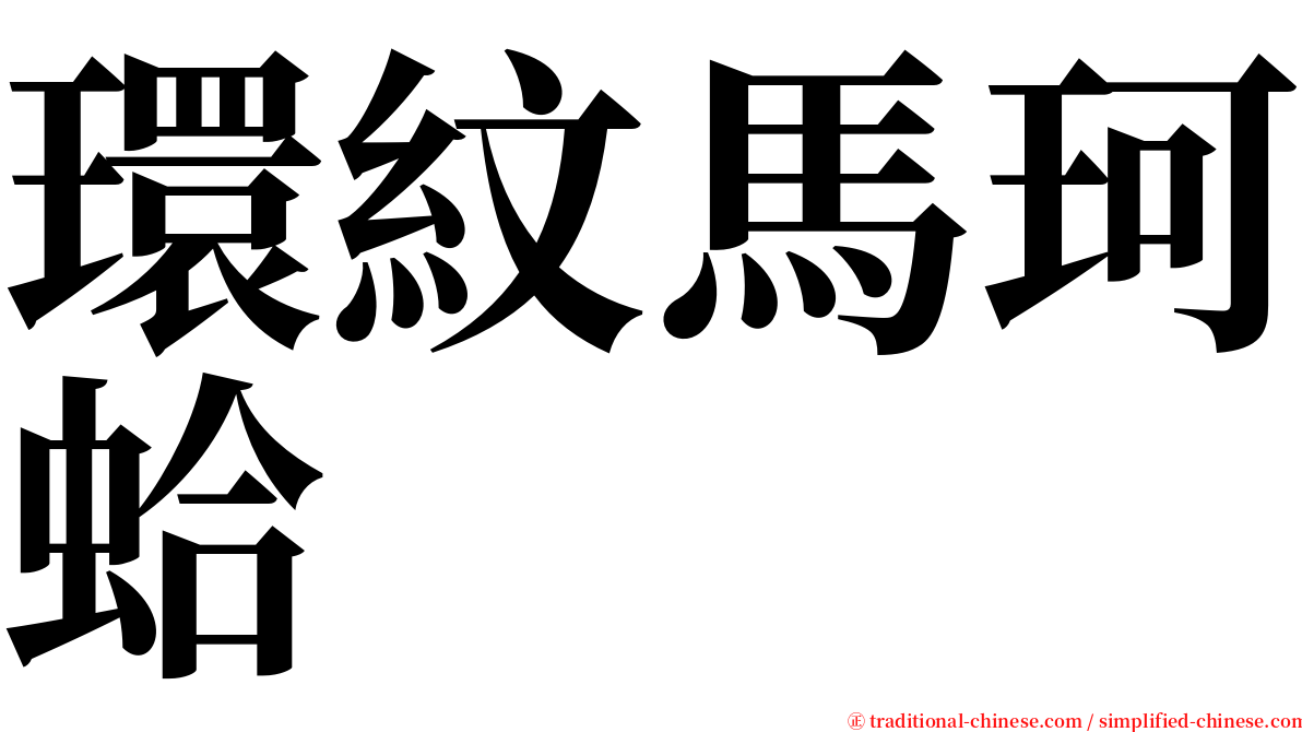 環紋馬珂蛤 serif font