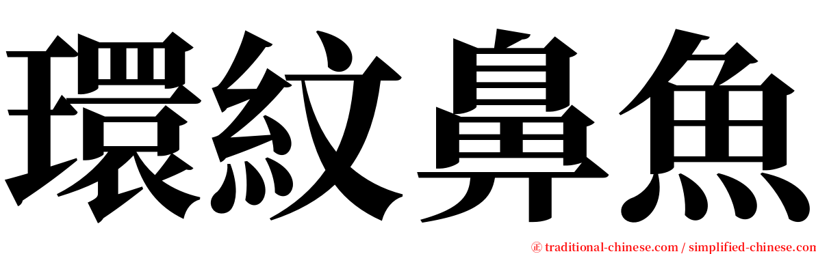 環紋鼻魚 serif font