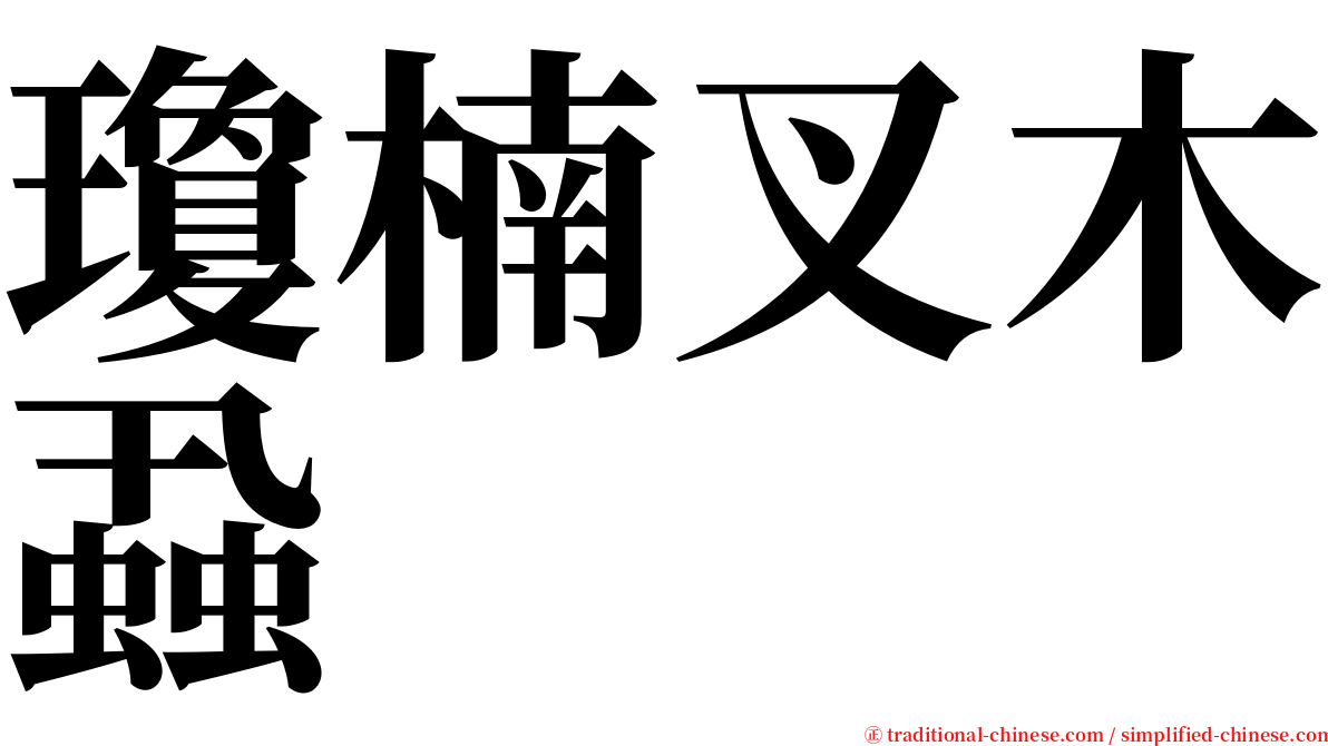 瓊楠叉木蝨 serif font