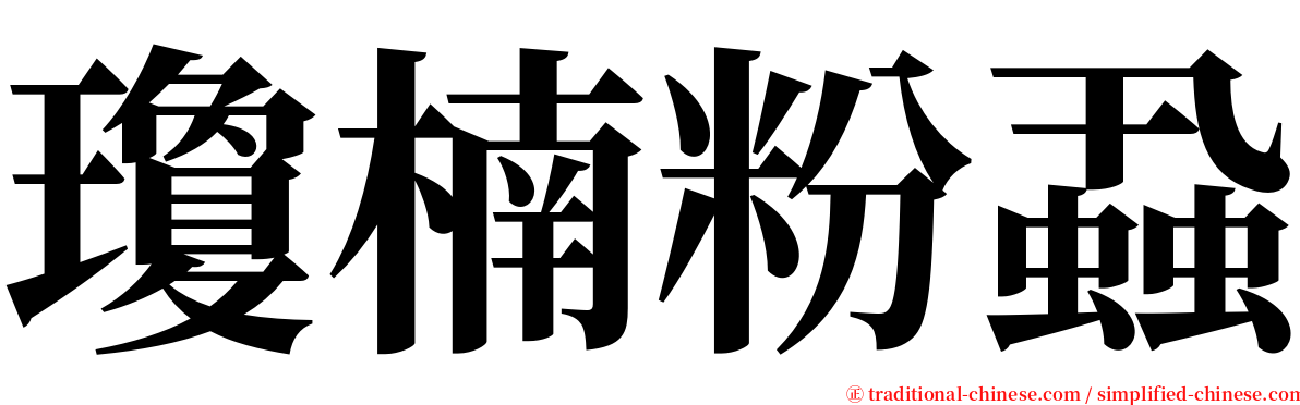 瓊楠粉蝨 serif font