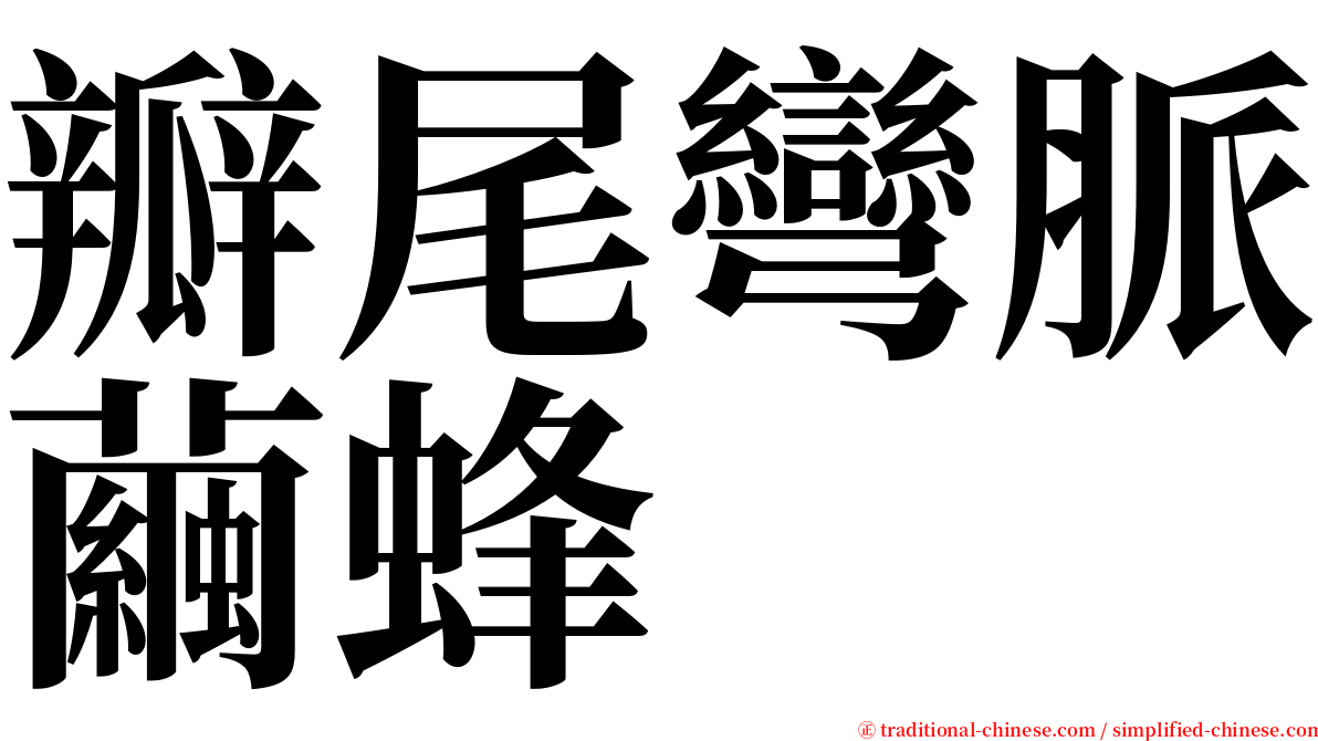 瓣尾彎脈繭蜂 serif font